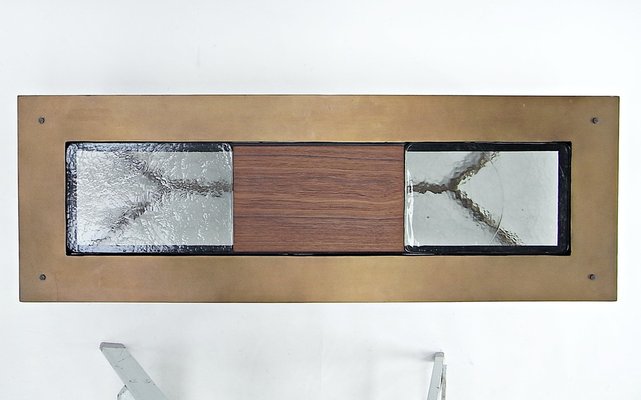 Powder Coat, Glass & Teakwood Inlay Coffee Table by Lambert for Gunter Lambert, 2010s-EP-1755927