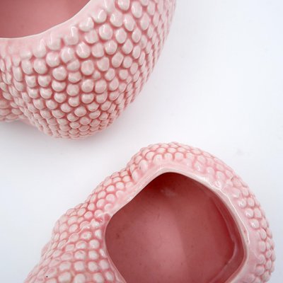 Powder Pink Frog Planters attributed to Jean Roger, Set of 2-NYF-2018887