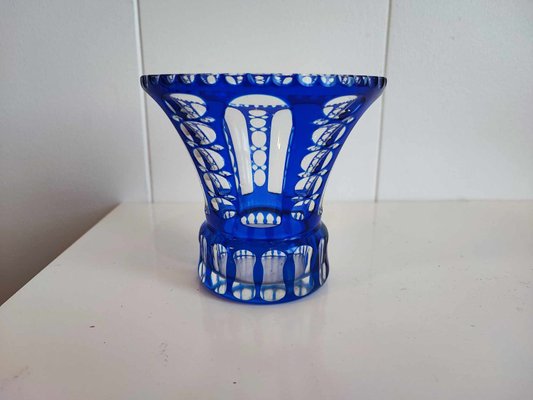 Pre-War Cobalt Crystal Vase, 1920s-CAQ-2035788