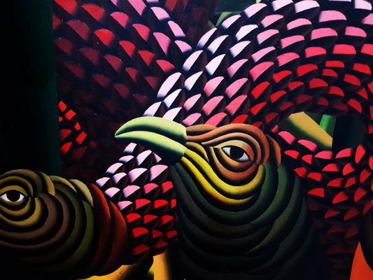 Precencia Magica de una Serpiente - Acrylic on Canvas by H. Bermudez - 1985 1985-ZCI-756430