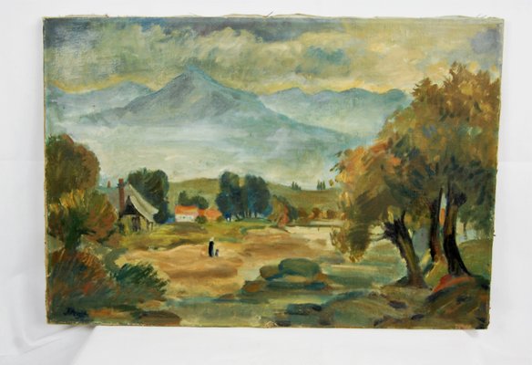 Přemysl Janíček, Mountain Landscape, 1958, Oil on Canvas-ZYI-1173195