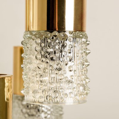 Pressed Glass and Brass Pendant Light, 1970s-VDW-1314204