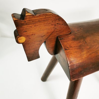 Primitivist Wooden Stool, Germany, 1950s-ZTG-2018328