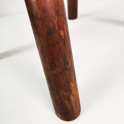 Primitivist Wooden Stool, Germany, 1950s-ZTG-2018328