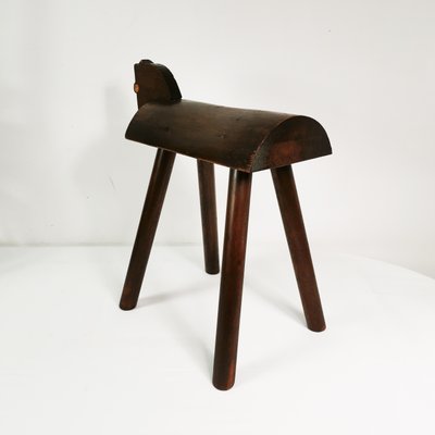 Primitivist Wooden Stool, Germany, 1950s-ZTG-2018328