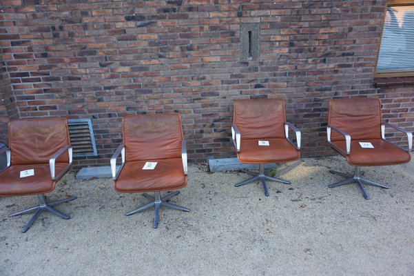 Program 2000 Armchair in Leather by Delta Design for Wilkhahn, 1960s-EA-1098471