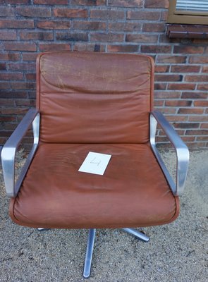 Program 2000 Armchair in Leather by Delta Design for Wilkhahn, 1960s-EA-1098471