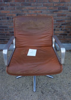 Program 2000 Armchair in Leather by Delta Design for Wilkhahn, 1960s-EA-1098471