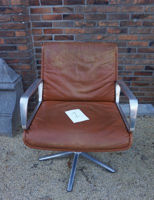 Program 2000 Armchair in Leather by Delta Design for Wilkhahn, 1960s-EA-1098471