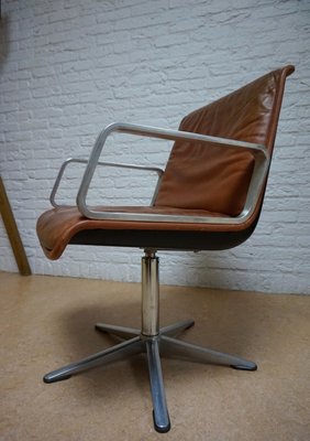 Program 2000 Armchair in Leather by Delta Design for Wilkhahn, 1960s-EA-1098471