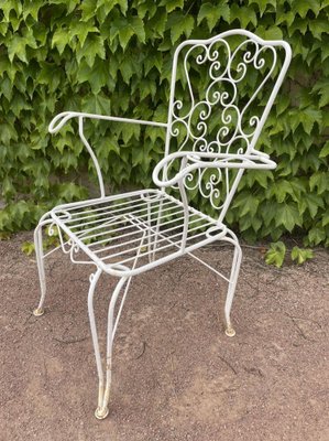 Provencal Armchairs in Wrought Iron, 1960s, Set of 3-SDV-1331950