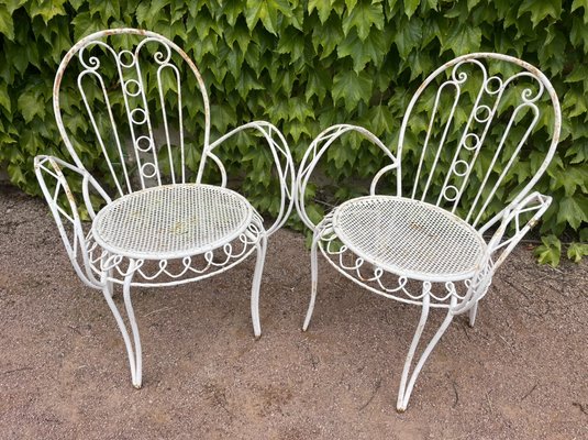 Provencal Wrought Iron Armchairs, 1950s, Set of 2-SDV-1332011