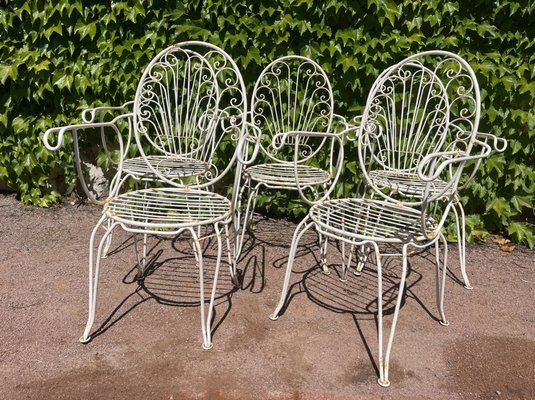 Provencal Wrought Iron Armchairs, 1960s, Set of 5-SDV-1332005