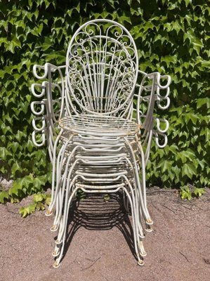 Provencal Wrought Iron Armchairs, 1960s, Set of 5-SDV-1332005