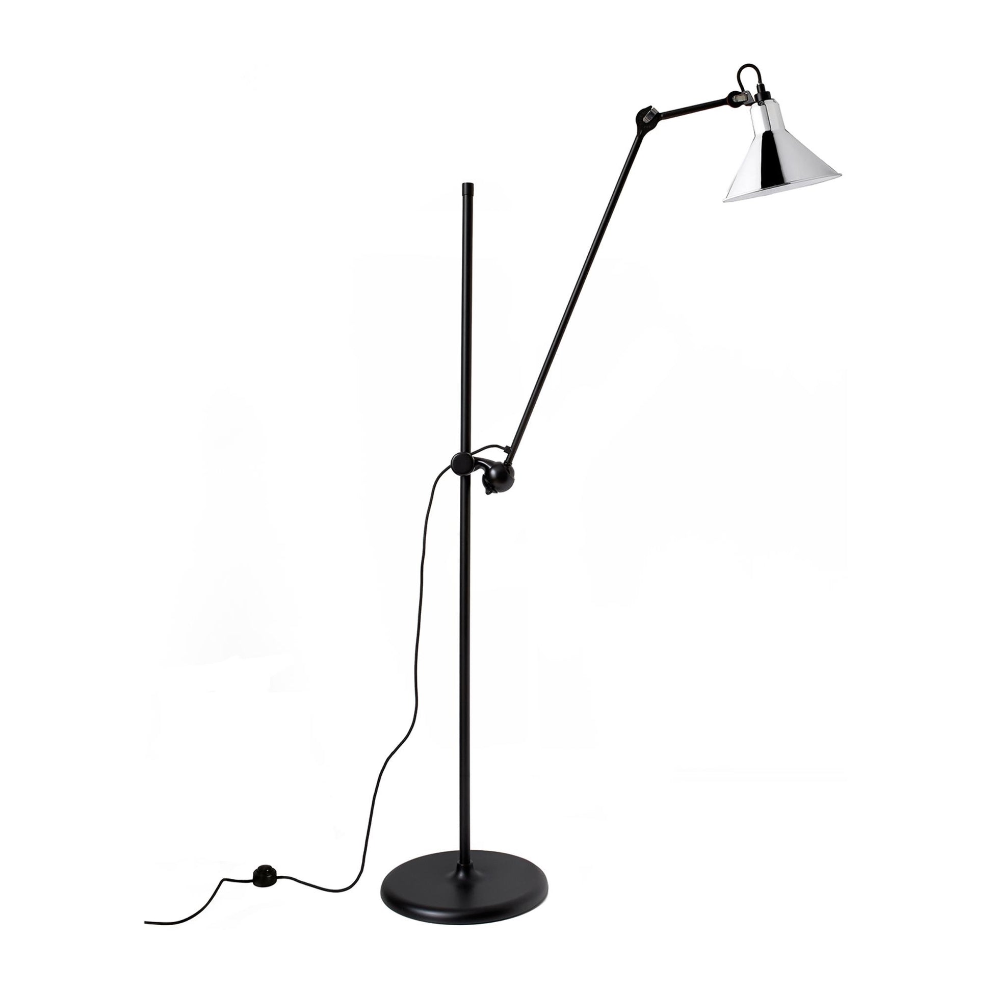 N215 Floor Lamp by Lampe Gras #Mat Black & Chrome