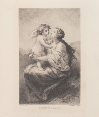 Psyche and Love Etching on Paper by Narcisse Virgilio Diaz, 1800-ZCI-786885