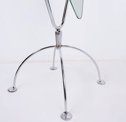 Psyche Mirror in Chrome and Wood, 1970s-JG-1786344