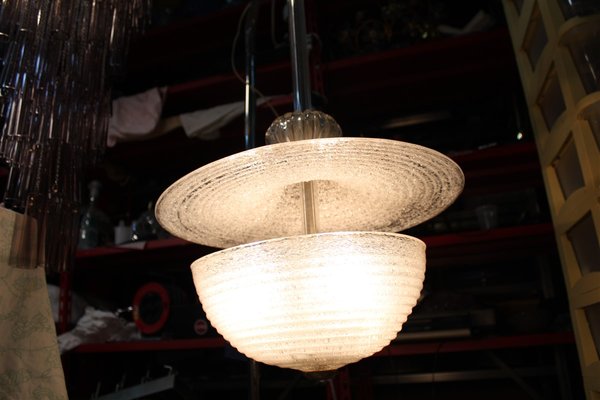 Pulegoso Lantern Ceiling Lamp from Barovier & Toso, 1940s-EH-668099