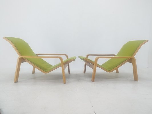 Pulkka Lounge Chairs by Ilmari Lappalainen for Asko, Finland, 1970s, Set of 3-TZ-1065794