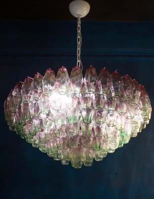 Purple and Green Murano Glass Poliedri Chandelier, 1970s-MBH-1032506