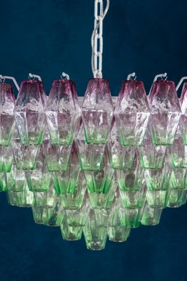 Purple and Green Murano Glass Poliedri Chandelier, 1970s-MBH-1032506