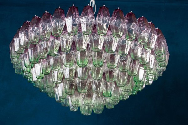 Purple and Green Murano Glass Poliedri Chandelier, 1970s-MBH-1032506