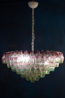 Purple and Green Murano Glass Poliedri Chandelier, 1970s-MBH-1032506