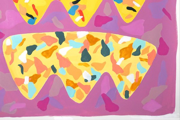 Purple and Orange Melting Shapes, Natalia Roman, 2022, Acrylic on Watercolor Paper-RWC-1256816