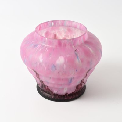 Purple and Pink Spatter Glass Vase from Anton Ruckl, 1920s-IXK-1650330