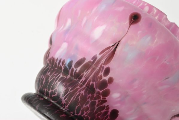 Purple and Pink Spatter Glass Vase from Anton Ruckl, 1920s-IXK-1650330