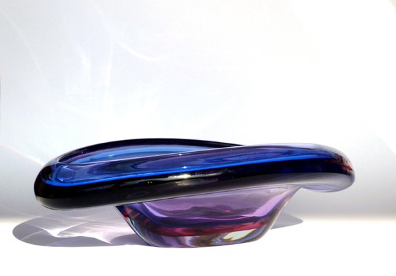 Purple, Blue and Pink Summerso Murano Glass Vase by Flavio Poli for Seguso, 1950s-KGD-1821099