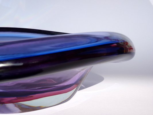 Purple, Blue and Pink Summerso Murano Glass Vase by Flavio Poli for Seguso, 1950s-KGD-1821099