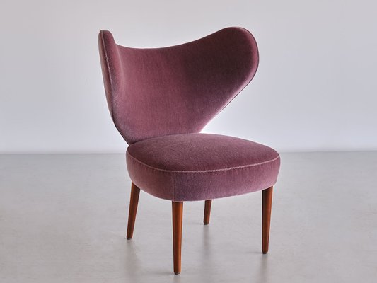 Purple Mohair Heart Chair from Brøndbyøster Furniture, Denmark, 1953-FMT-1389465