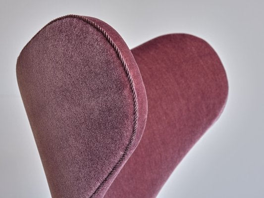 Purple Mohair Heart Chair from Brøndbyøster Furniture, Denmark, 1953-FMT-1389465