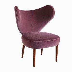 Purple Mohair Heart Chair from Brøndbyøster Furniture, Denmark, 1953-FMT-1389465