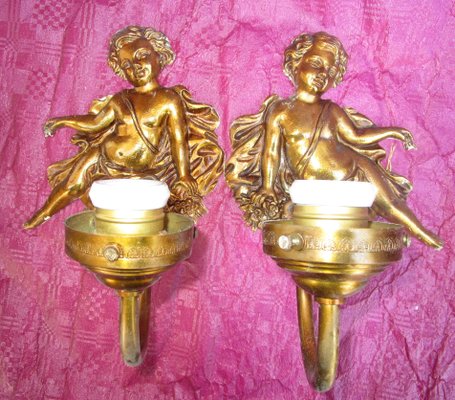 Putti Sconces, 1930s, Set of 2-ZVO-883195