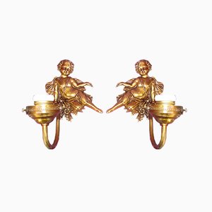 Putti Sconces, 1930s, Set of 2-ZVO-883195