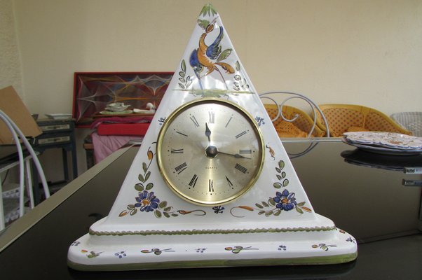 Pyramid clock in Martres Earthenware, 1970s-RDN-1733677