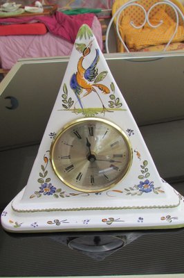 Pyramid clock in Martres Earthenware, 1970s-RDN-1733677