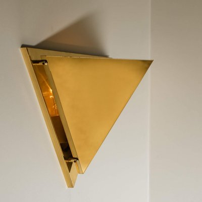 Pyramid Shaped Massive Brass Wall Lamp from OTHR, 1970s-VDW-1813978