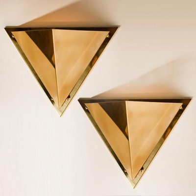 Pyramid Shaped Massive Brass Wall Lamp from OTHR, 1970s-VDW-1813978