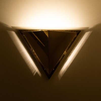 Pyramid Shaped Massive Brass Wall Lamp from OTHR, 1970s-VDW-1813978