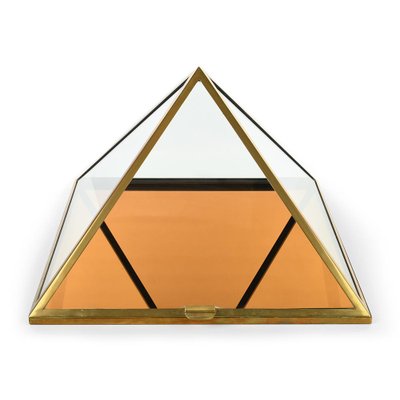 Pyramid Showcase Cabinet in Brass-NQ-955672