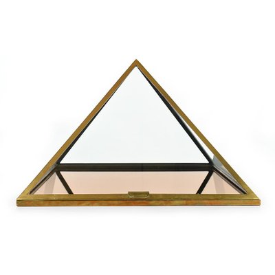 Pyramid Showcase Cabinet in Brass-NQ-955672