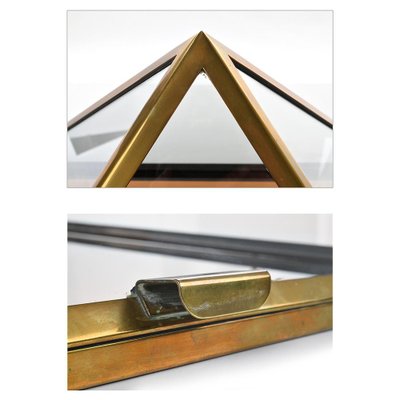 Pyramid Showcase Cabinet in Brass-NQ-955672