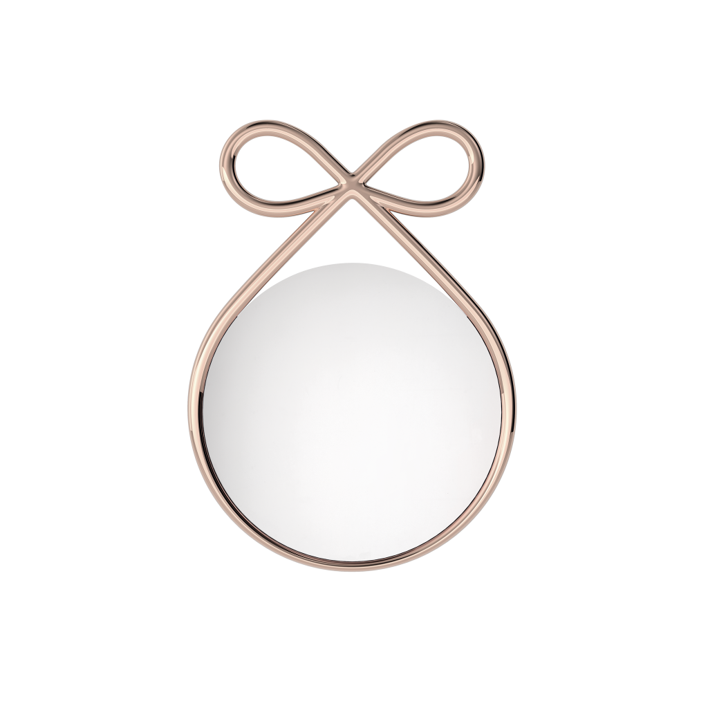 Ribbon Mirror Metal Finish by QeebooRibbon Mirror Metal Finish by Qeeboo #Pink Gold