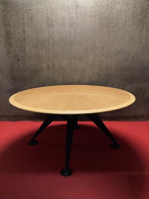 Quadripod Metal and Marquetry Light Wood Dining Room Table-UXO-2014829