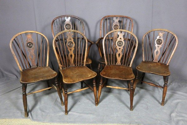 Queen Anne Chairs & Armchairs, Set of 6-WSV-1134373