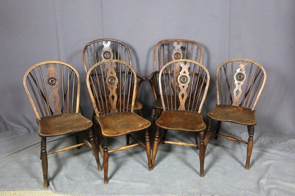 Queen Anne Chairs & Armchairs, Set of 6-WSV-1134373