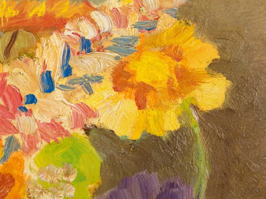 R. Anderberg, Colorful Bouquet of Flowers, 1938, Acrylic on Plate, Framed-GPP-1126439